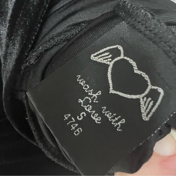 Hell Bunny Graveyard Bats Wednesday Addams Collar Black Velvet Dress Goth Small - Picture 10 of 10